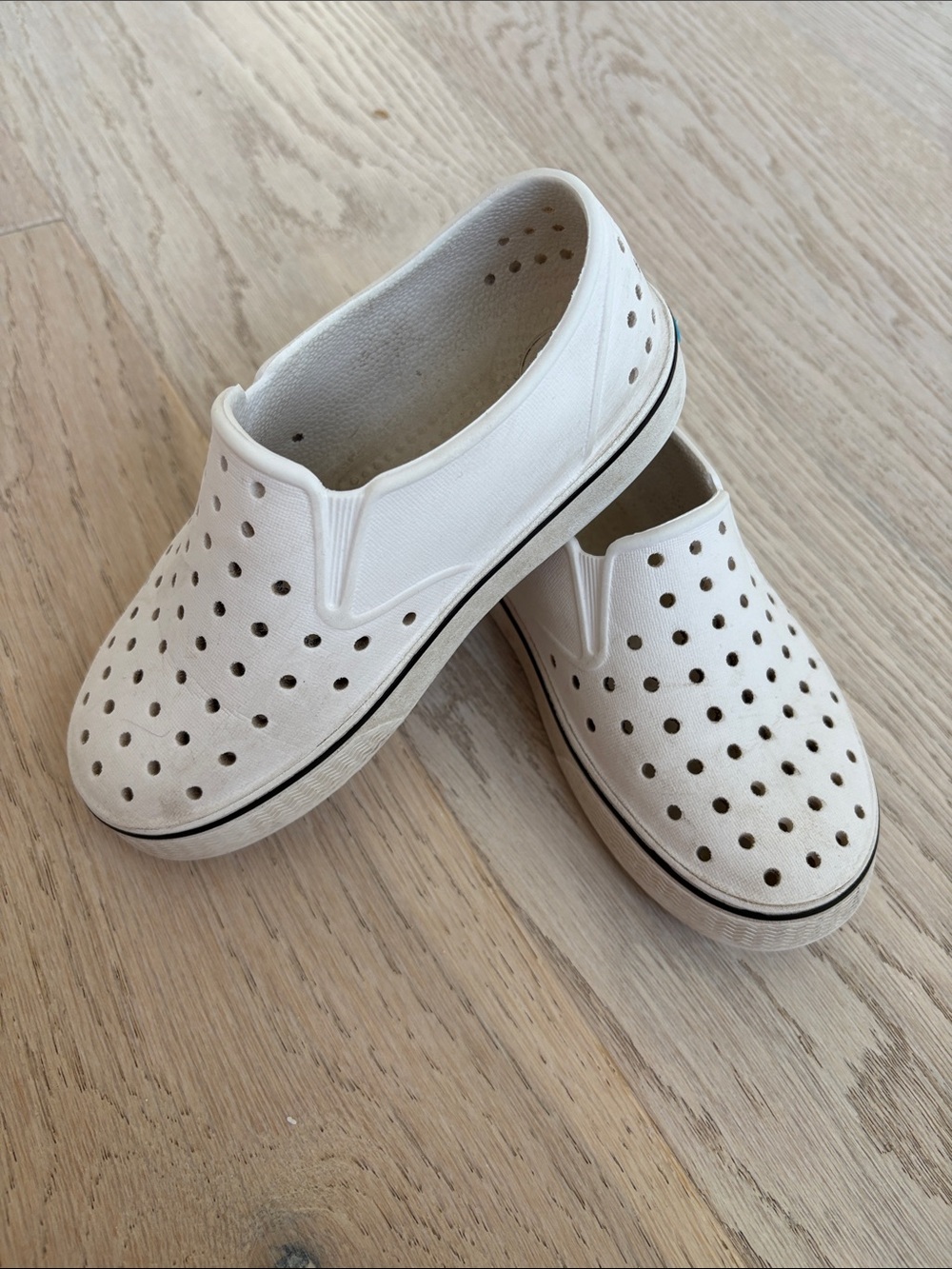 Native Kids White Perforated Slip-On Water Shoes